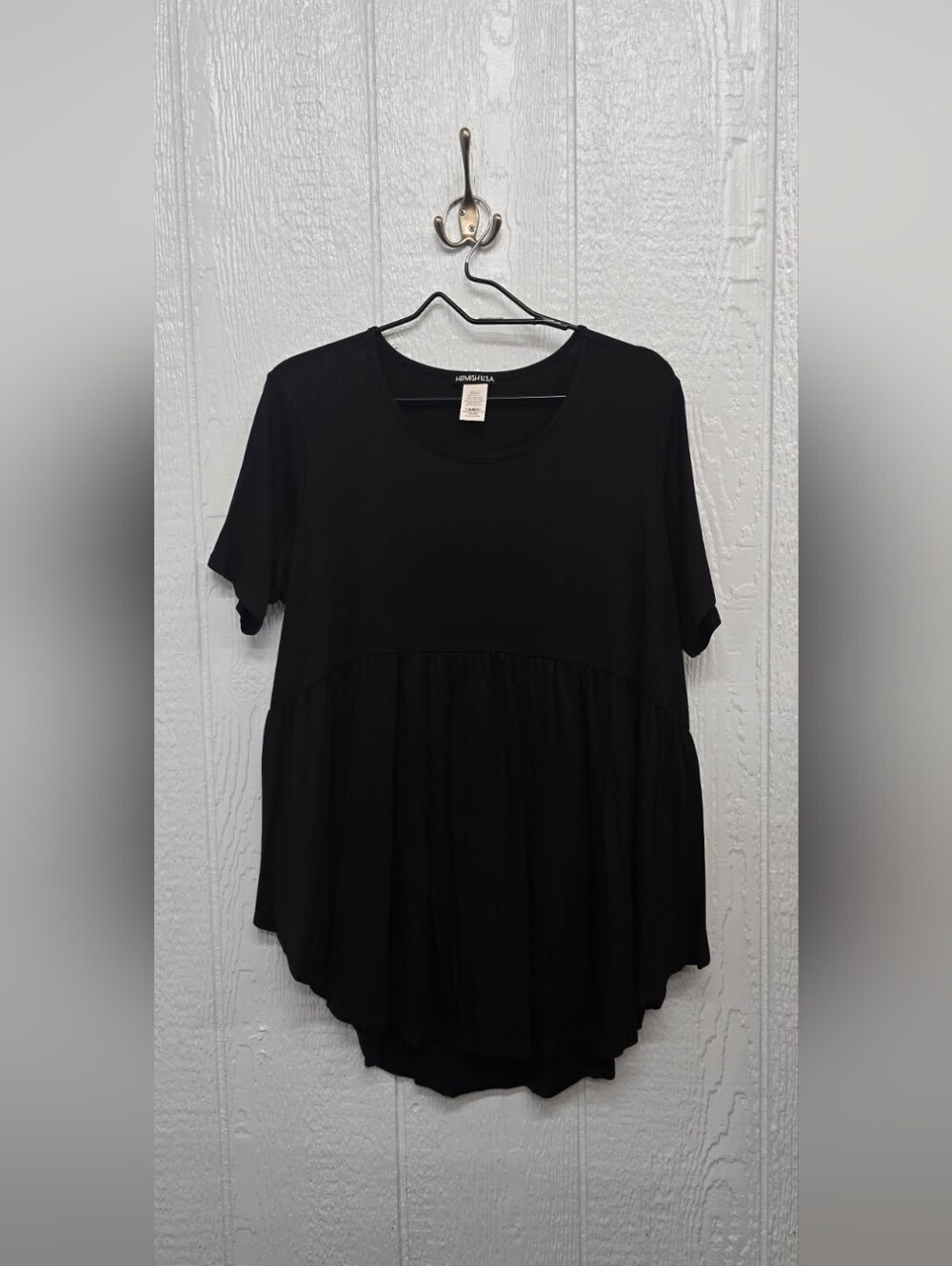 New XL Heimish Black Short Sleeve Babydoll Top